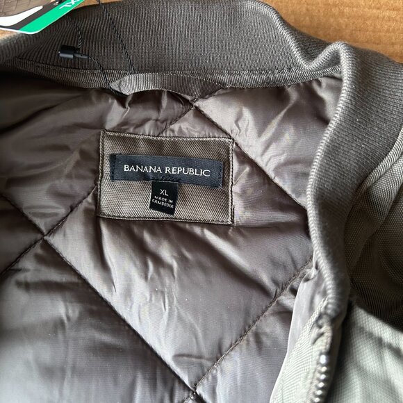 Banana Republic Men’s Quilted Bomber Jacket Green Size XL - Picture 7 of 8